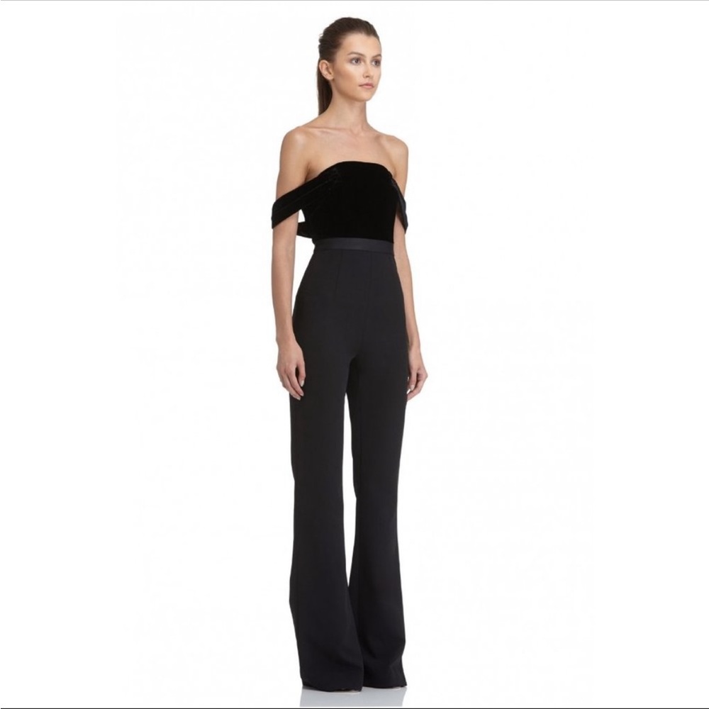 AQ/AQ Elegant Black Strapless Jumpsuit